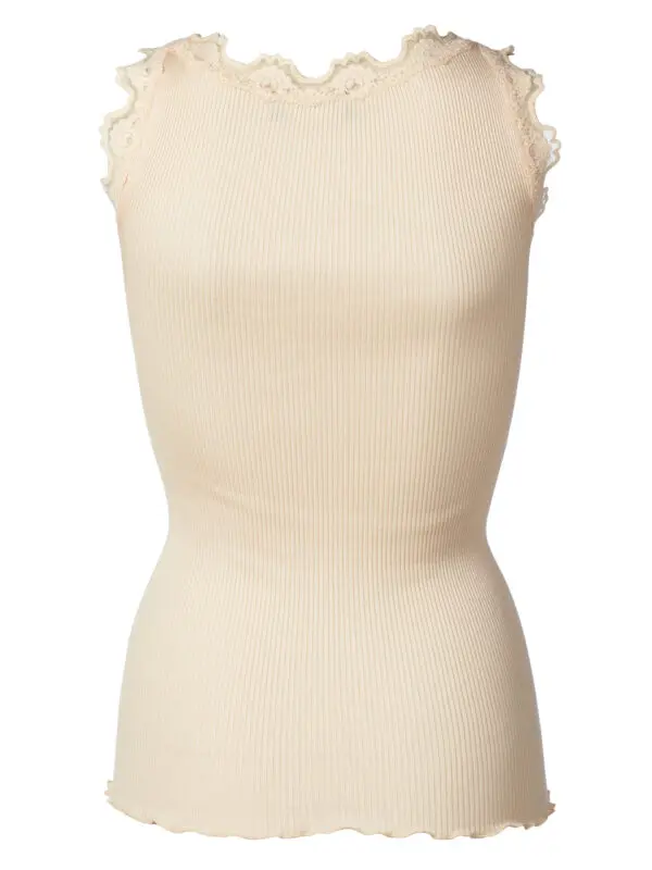 Rosemunde Silk Cotton Lace Top - Light Peach - Image 2