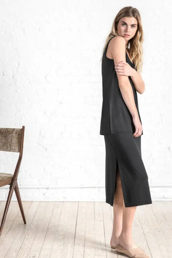 Lilla P Side Split Skirt - Black - Image 3