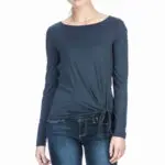 Lilla P Long Sleeve Tie Front Top - Dusk