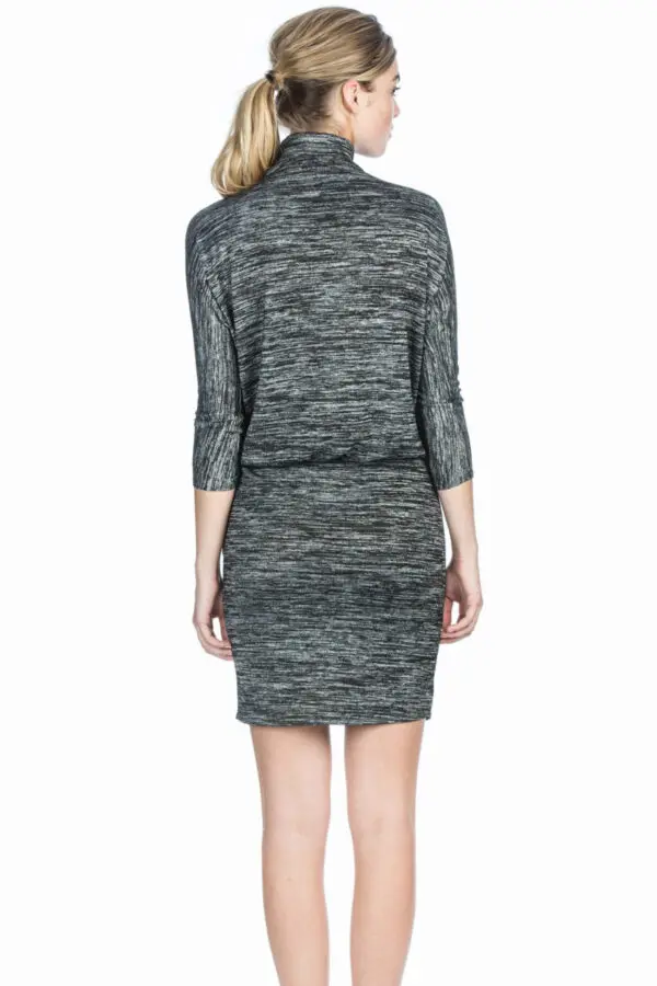 Lilla P 3/4 Sleeve Blouson Dress - Black Space Dye - Image 4