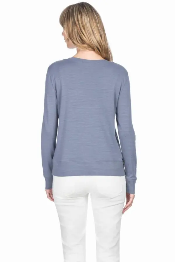 Lilla P Long Sleeve Button Shoulder Top - Shale - Image 2