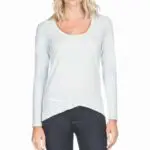Lilla P Cross Hem Scoop Neck Top - Glass