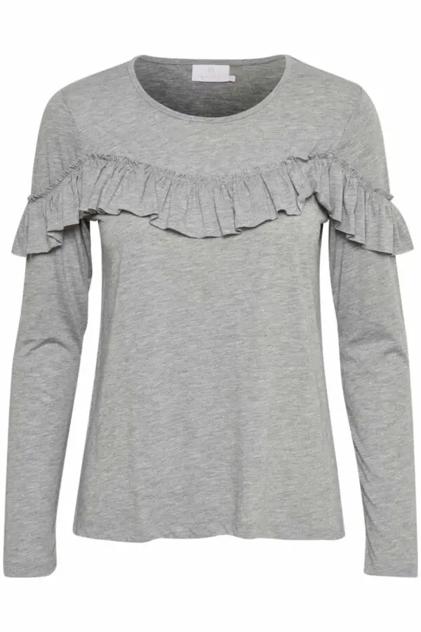 Kaffe Simml T Shirt - Light Grey Melange