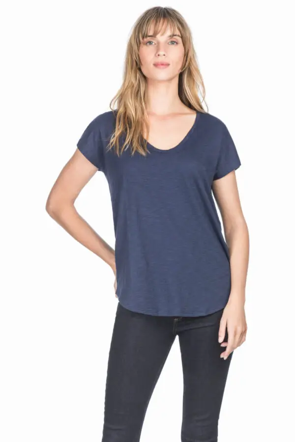 Lilla P Short Sleeve Easy Scoop Neck - Navy