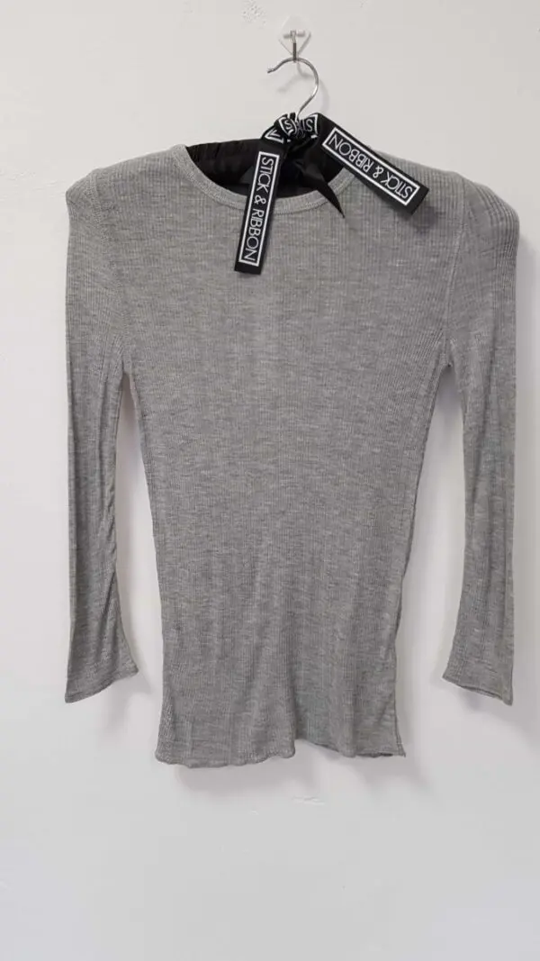 Lilla P 3/4 Sleeve Crew - Heather Grey