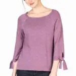Lilla P Tie Sleeve Boatneck Sweater - Sugarplum