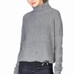 Lilla P Drawstring Hem Turtleneck Sweater - Charcoal Heather