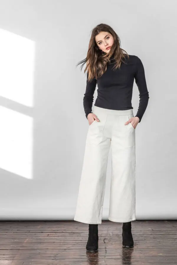 Lilla P Lettuce Edge Turtleneck Top - Black - Image 2