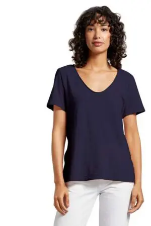 Michael Stars Kayla One Size Soft V Neck Tee - Admiral