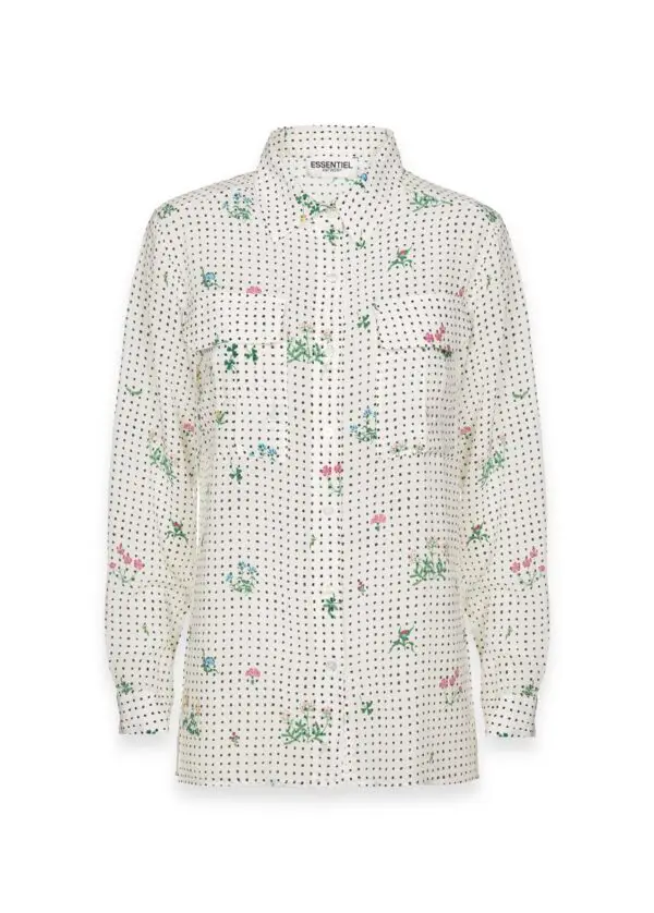 Essentiel Antwerp Trail Shirt - T2OW White with Dot Flower Print