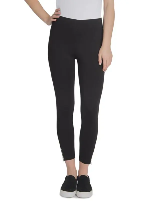 Lyssé Mini Zip Crop Leggings - Black