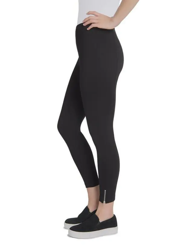 Lyssé Mini Zip Crop Leggings - Black - Image 2