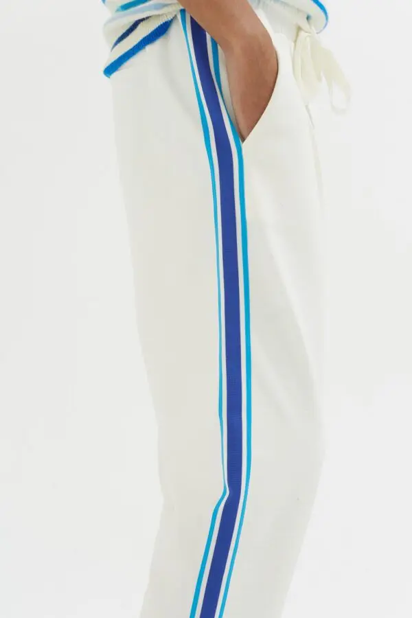 Chinti & Parker Side Stripe Sweat Pant - Off White - Image 3