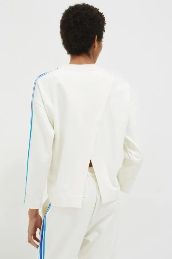 Chinti & Parker Open Back Brushed Cotton Sweatshirt - Off White - Image 5