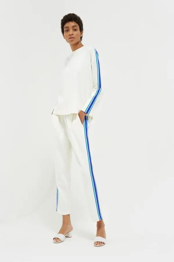 Chinti & Parker Open Back Brushed Cotton Sweatshirt - Off White - Image 2