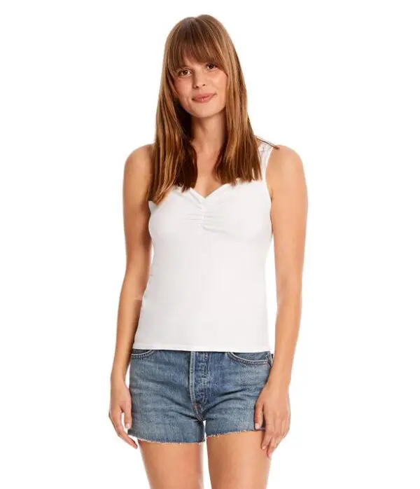 Michael Stars Aria Cinched Front Tank - White