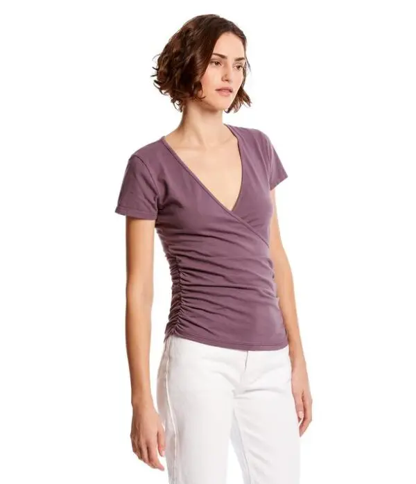 Michael Stars Bella Surplice Top - Acai - Image 3
