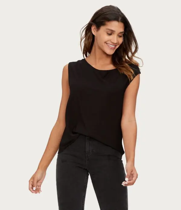 Michael Stars Millie Cambria Crepe Knit Top - Black