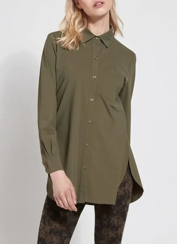 Lyssé Schiffer Button Down Shirt - Olive