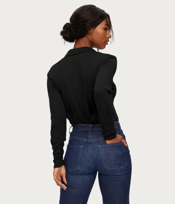 Michael Stars Harley Long Sleeve Button Down Top - Black - Image 3