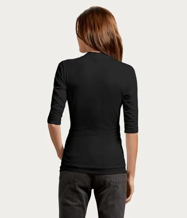 Michael Stars Anne Surplice Top - Black - Image 2