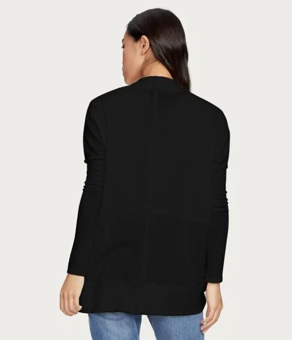 Michael Stars Izzy Shawl Neck Open Cardigan - Black - Image 4