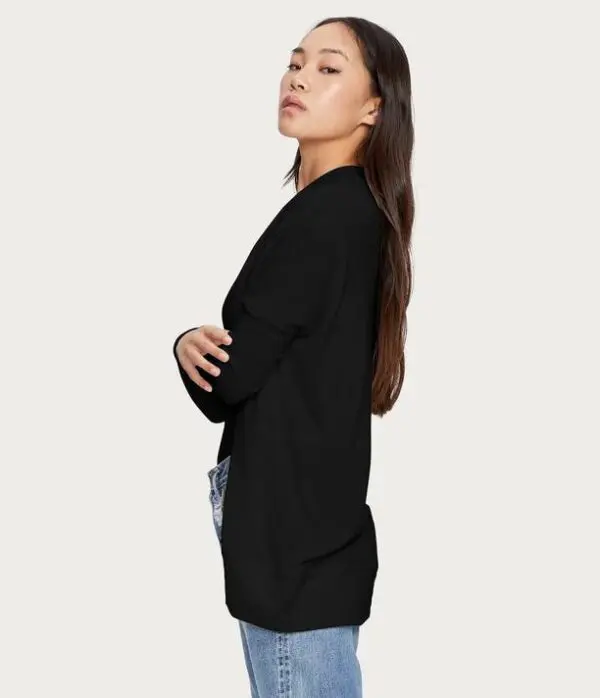 Michael Stars Izzy Shawl Neck Open Cardigan - Black - Image 3