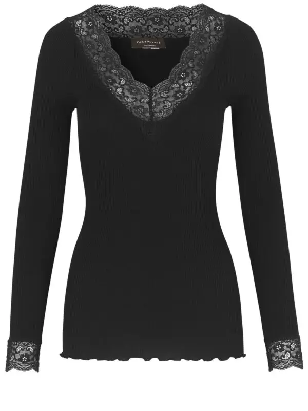 Rosemunde Organic V Neck T Shirt - Black