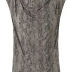 Rosemunde Short Sleeve Top - Grey Python Print