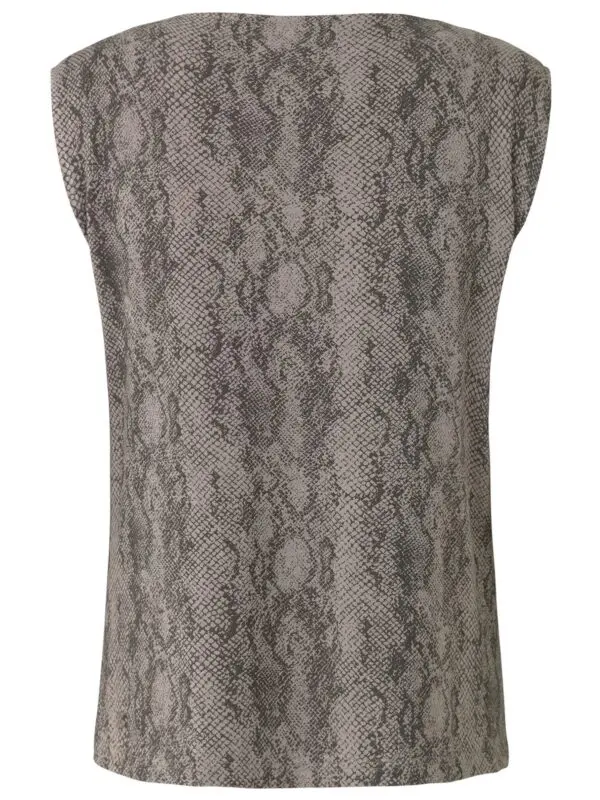 Rosemunde Short Sleeve Top - Grey Python Print - Stick and Ribbon
