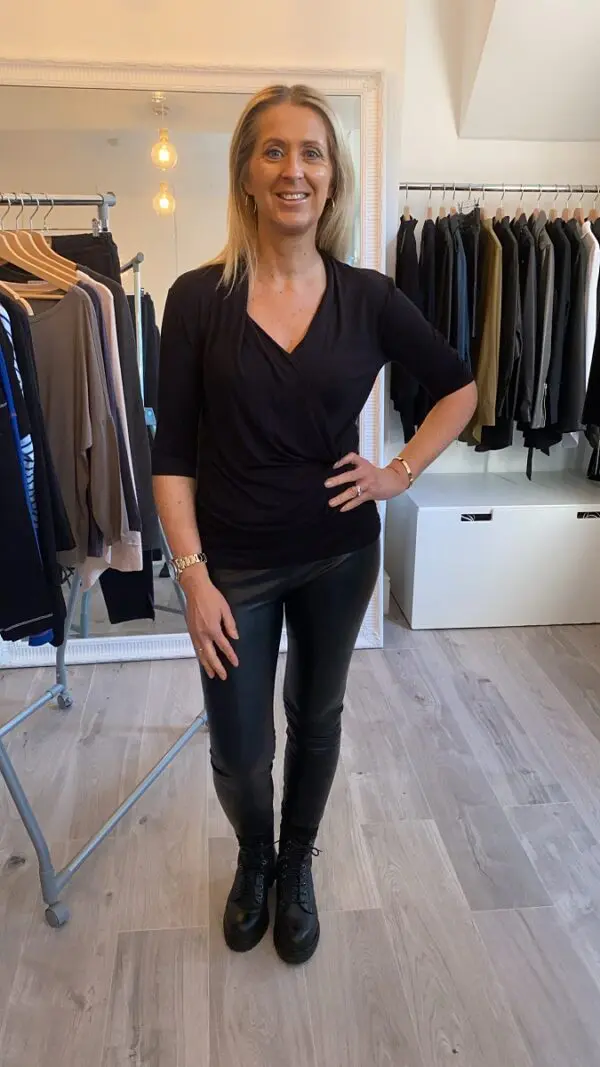 Michael Stars Anne Surplice Top - Black - Image 4