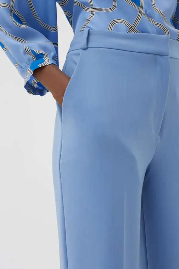 Chinti & Parker Wool Twill Cropped Trousers - Sky Blue - Image 4