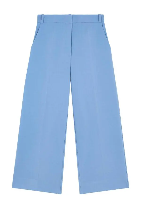 Chinti & Parker Wool Twill Cropped Trousers - Sky Blue - Image 2