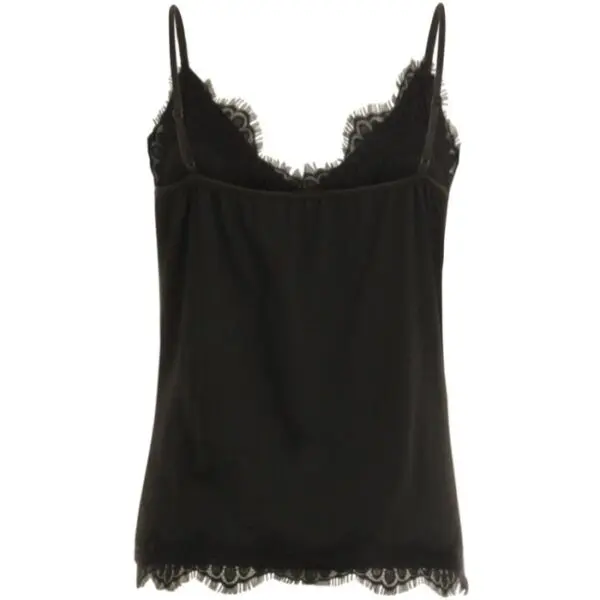 Coster Copenhagen Strappy Top with Lace - Black - Image 2