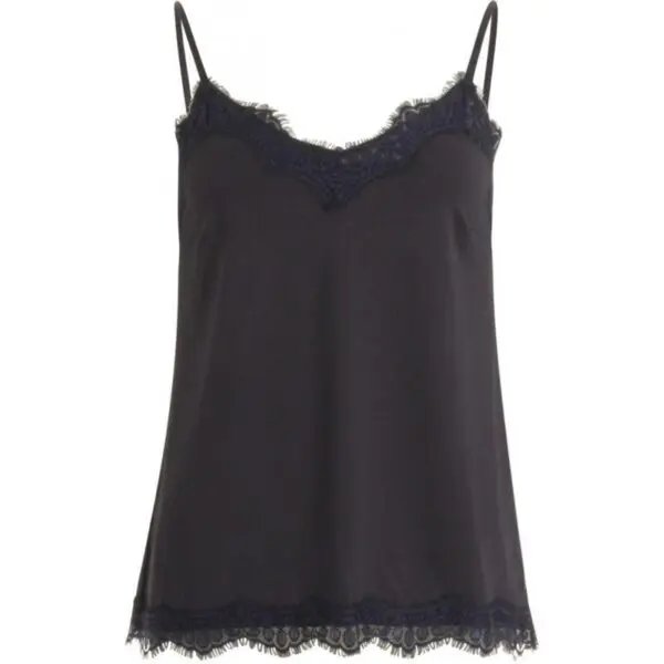 Coster Copenhagen Strappy Top with Lace - Night Sky Blue
