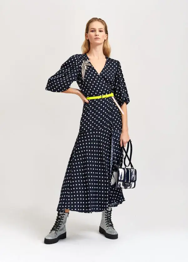 Essentiel Antwerp Vundamental Long Wrap Dress - Combo 1 Vapor Blue - Image 8