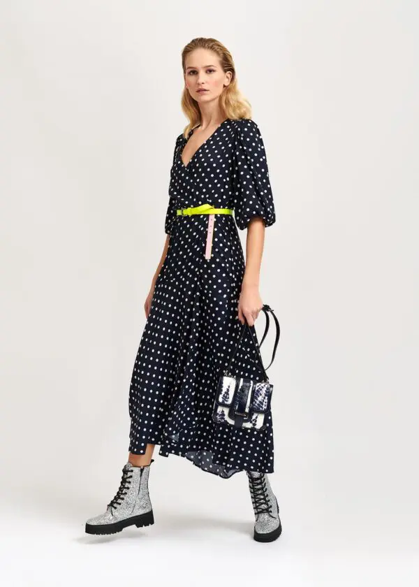 Essentiel Antwerp Vundamental Long Wrap Dress - Combo 1 Vapor Blue - Image 5