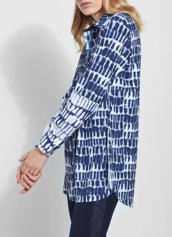 Lysse Florin Shirt - Printed Indigo Pebbles - Image 5