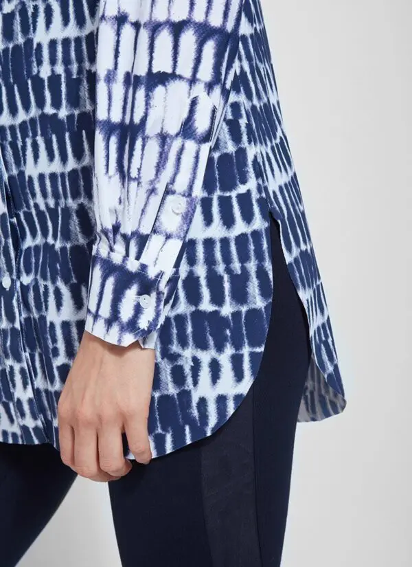 Lysse Florin Shirt - Printed Indigo Pebbles - Image 4