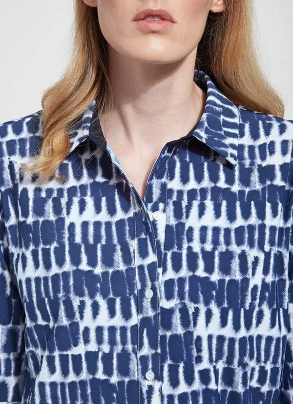 Lysse Florin Shirt - Printed Indigo Pebbles - Image 3