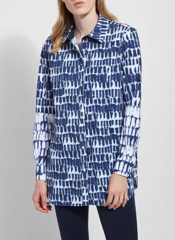 Lysse Florin Shirt - Printed Indigo Pebbles