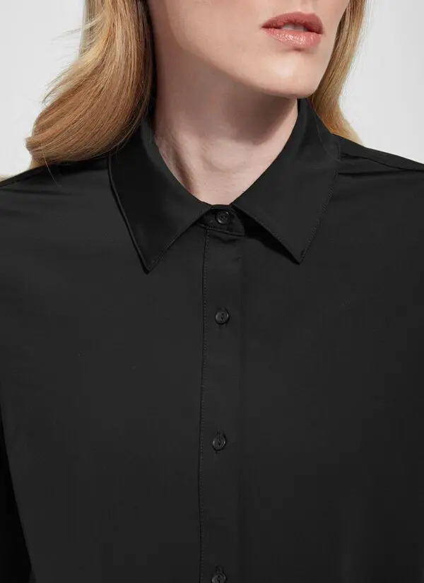Lysse Connie Slim Button Down Shirt - Black - Image 4