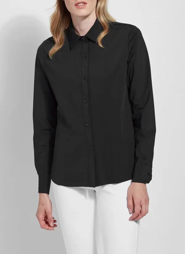 Lysse Connie Slim Button Down Shirt - Black