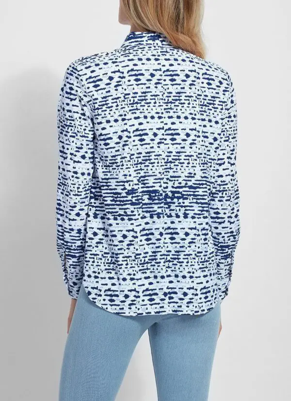 Lysse Connie Shirt - Splatter Tie Dye Blue - Image 3