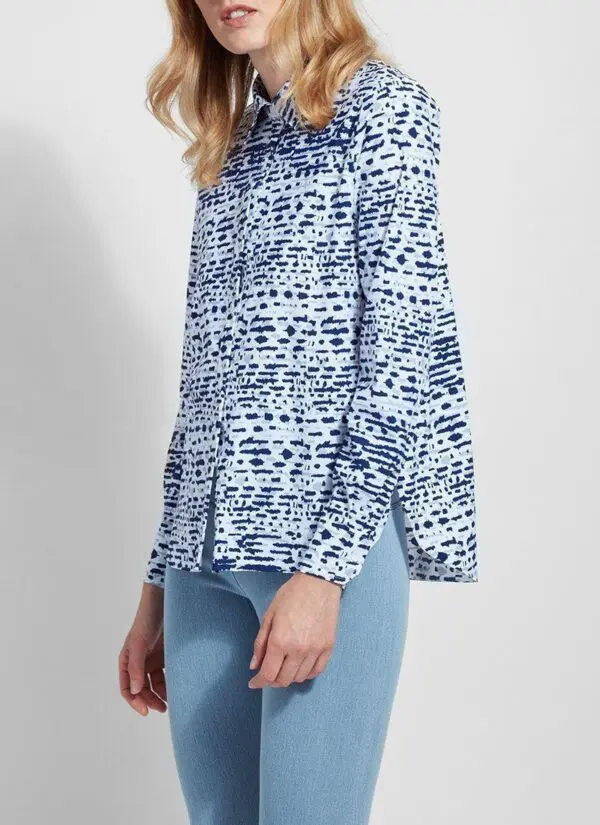 Lysse Connie Shirt - Splatter Tie Dye Blue