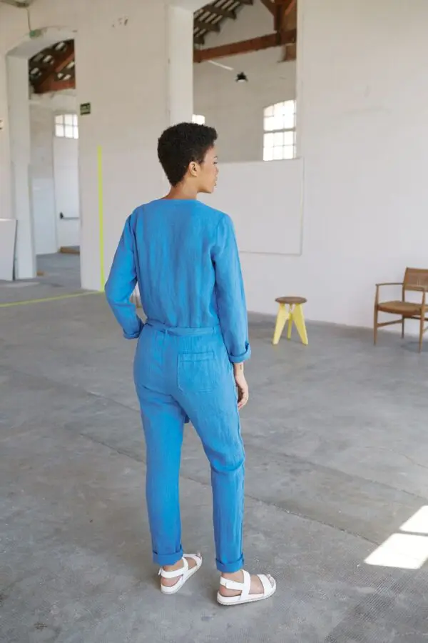 Sita Murt 102007 Linen Jumpsuit - Blue - Image 3