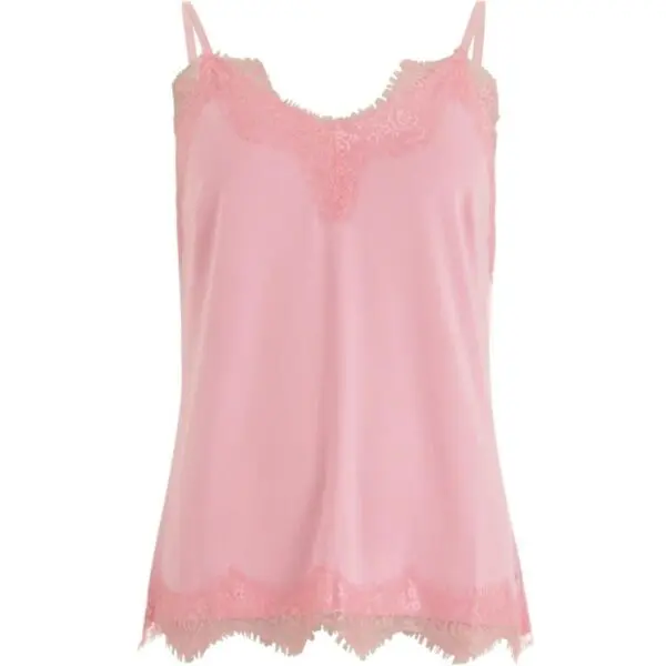 Coster Copenhagen Strappy Top with Lace - Soft Pink