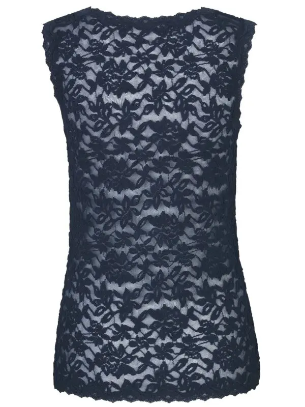 Rosemunde 4936 Sleeveless Lace V Neck Top - Navy - Image 2