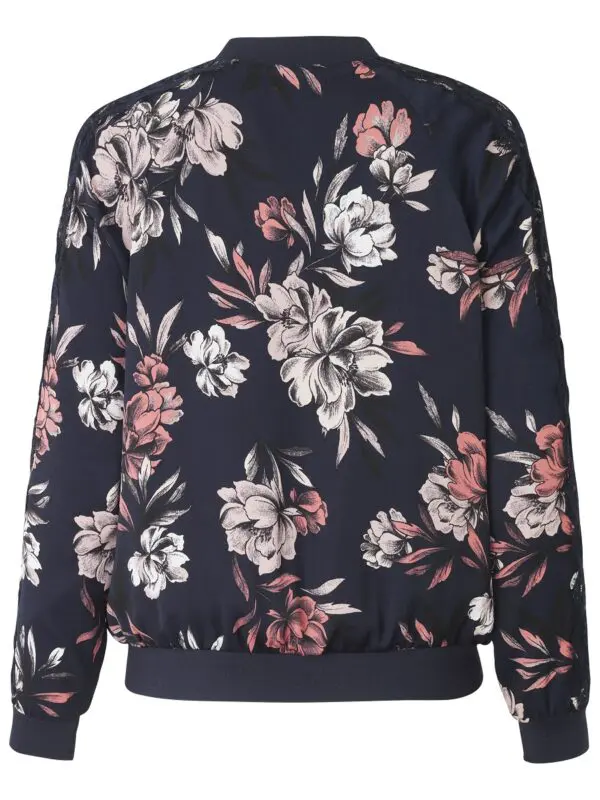 Rosemunde Bomber Jacket - Navy Spring Blossom Print - Image 2