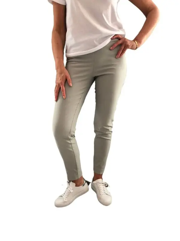 Up Pants 65027 Techno 28" Petal Slit Pull On Trouser - Dove Grey